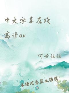 中文字幕在线 高清av