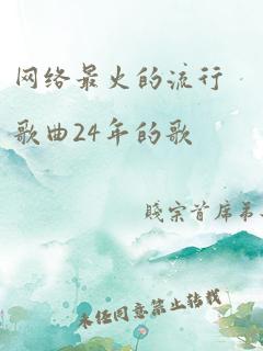 网络最火的流行歌曲24年的歌