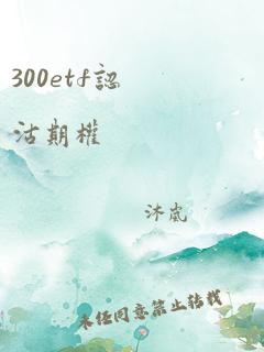 300etf认沽期权