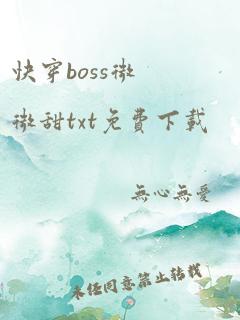 快穿boss微微甜txt免费下载