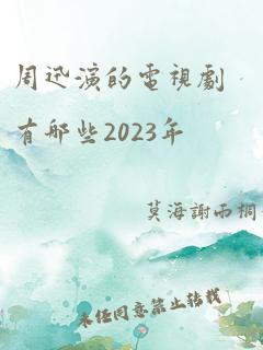 周迅演的电视剧有哪些2023年