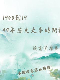 1940到1949年历史大事时间轴