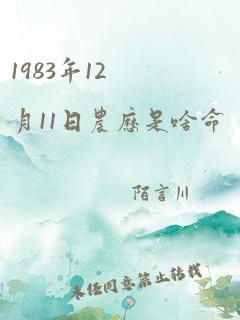 1983年12月11日农历是啥命