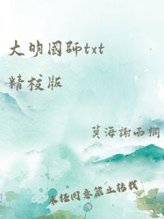 大明国师txt精校版