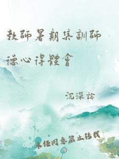 教师暑期集训师德心得体会