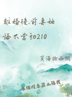 离婚后,前妻她悔不当初210