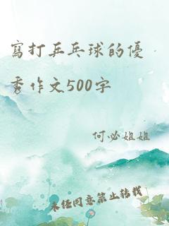 写打乒乓球的优秀作文500字