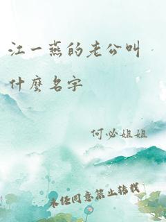 江一燕的老公叫什么名字