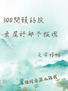 300开头的股票属于哪个板块