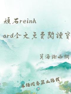 顽石reinhard全文免费阅读宝书网