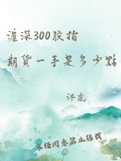 沪深300股指期货一手是多少点