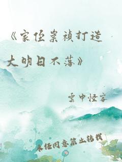 《家侄崇祯打造大明日不落》