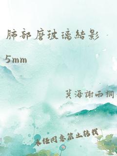 肺部磨玻璃结影5mm