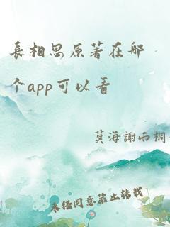 长相思原著在哪个app可以看