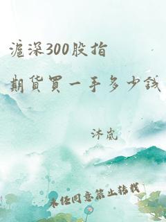 沪深300股指期货买一手多少钱