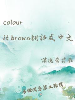 colour it brown翻译成中文