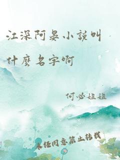 江深阿晏小说叫什么名字啊