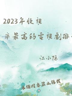 2023年收视率最高的电视剧排行榜