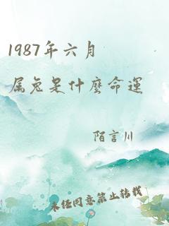 1987年六月属兔是什么命运