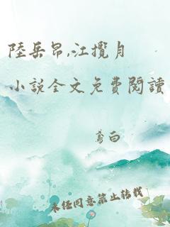 陆岳昂,江揽月小说全文免费阅读