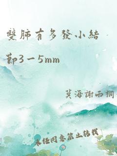 双肺有多发小结节3一5mm