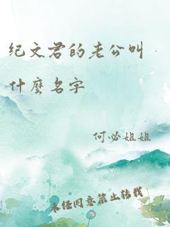 纪文君的老公叫什么名字