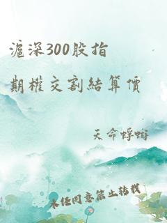 沪深300股指期权交割结算价