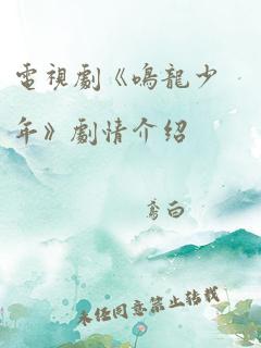 电视剧《鸣龙少年》剧情介绍