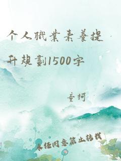 个人职业素养提升规划1500字