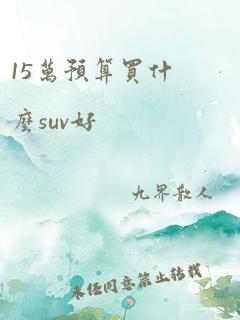 15万预算买什么suv好