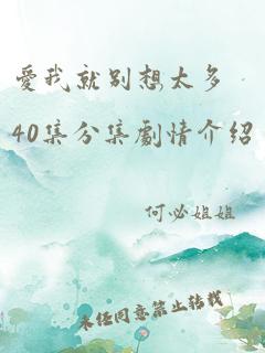 爱我就别想太多40集分集剧情介绍