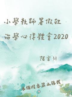 小学教师暑假政治学心得体会2020