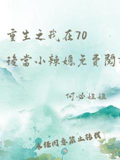 重生之我在70后当小辣媳免费阅读