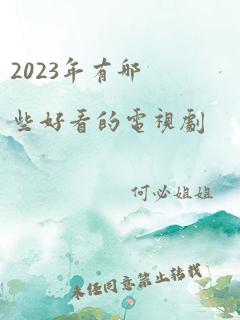 2023年有哪些好看的电视剧