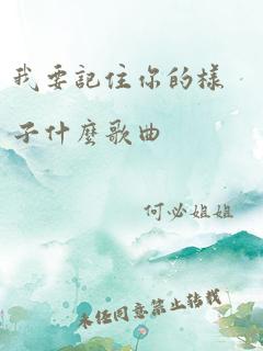 我要记住你的样子什么歌曲