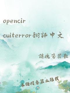 opencircuiterror翻译中文