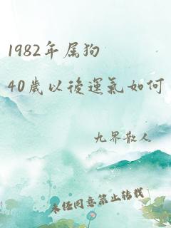 1982年属狗40岁以后运气如何