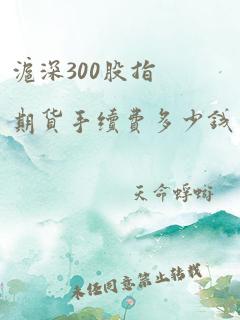 沪深300股指期货手续费多少钱