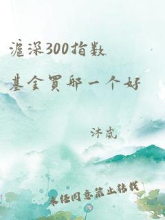 沪深300指数基金买哪一个好