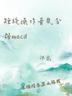 短线操作看几分钟macd