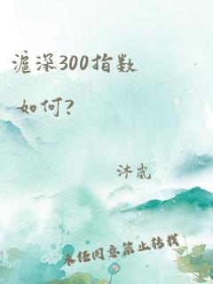 沪深300指数 如何?