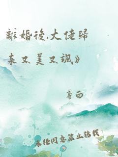 离婚后,大佬归来又美又飒》