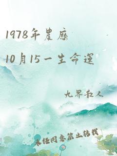 1978年农历10月15一生命运