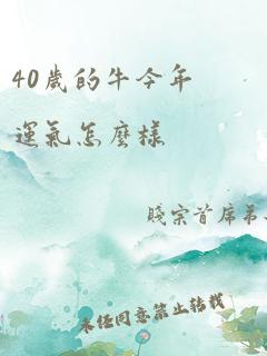 40岁的牛今年运气怎么样