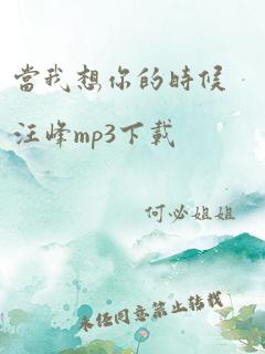 当我想你的时候汪峰mp3下载