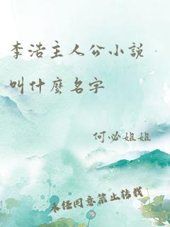 李浩主人公小说叫什么名字