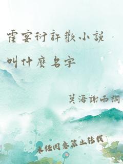 霍宴衍许欢小说叫什么名字