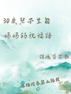 30岁儿子生日妈妈的祝福语