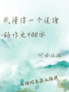 我懂得一个道理的作文400字