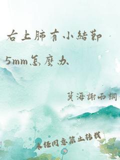 右上肺有小结节5mm怎么办